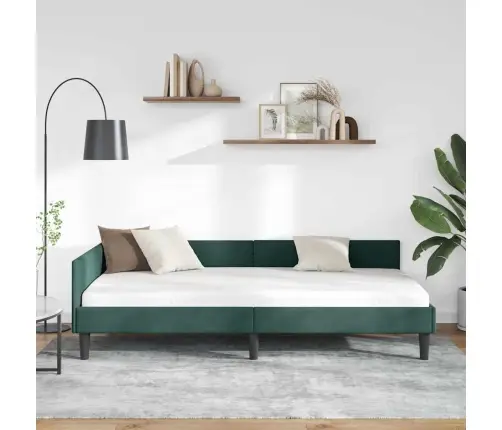 Kampinė Lovos Konstrukcija Tamsiai Žalia 90 Cm X 200 Cm