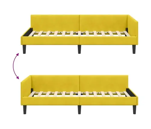 Nurgavoodi Raam Peaga Kollane 90 Cm X 200 Cm Sametjapuit