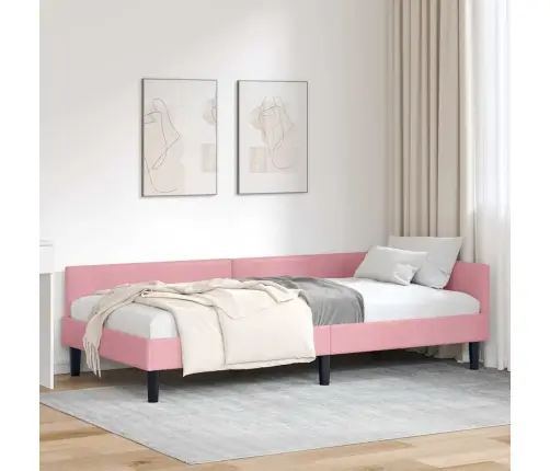 Kampinė Lovos Konstrukcija Su Galvūgalio Rožinė 100 Cm X 200 Cm