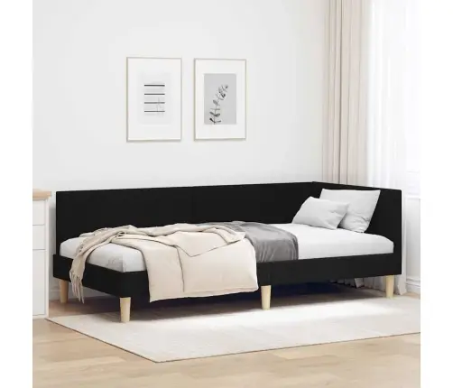 Kampinė Lovos Konstrukcija Su Galvūgalio Juoda 80 Cm X 200 Cm