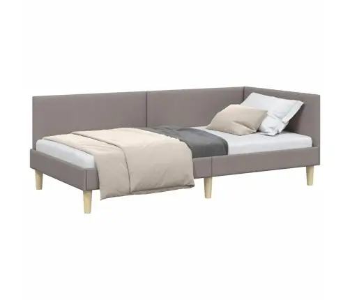 Stūra Gultas Rāmis Cits Ar Galvas Klāju Pelēkbrūna 80 X 200 Cm Vidaxl