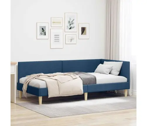 Kampinė Lovos Konstrukcija Mėlyna 80 Cm X 200 Cm Aksomas