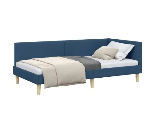 Kampinė Lovos Konstrukcija Mėlyna 80 Cm X 200 Cm Aksomas