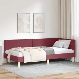 Stūra Gultas Rāmis Cits Ar Galvas Klāju Vīnsarkans 90 X 190 Cm Vidaxl Stūra Gultas Rāmis Cits Ar Galvas Klāju Vīnsarkans 90 X 190 Cm Vidaxl