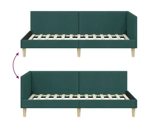 Nurgavoodi Raam Peaga Tume Rohelise 90 Cm X 190 Cm Samet