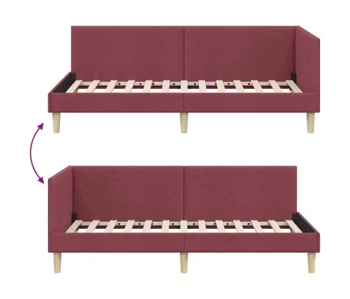 Kampinė Lovos Konstrukcija Vyno Raudona 90 Cm X 200 Cm