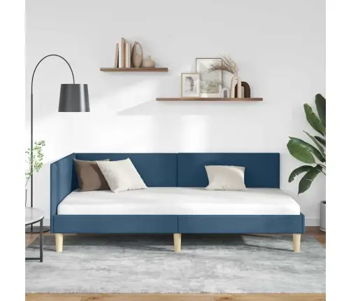Kampinė Lovos Konstrukcija Su Galvūgalio Mėlyna 90 Cm X 200 Cm