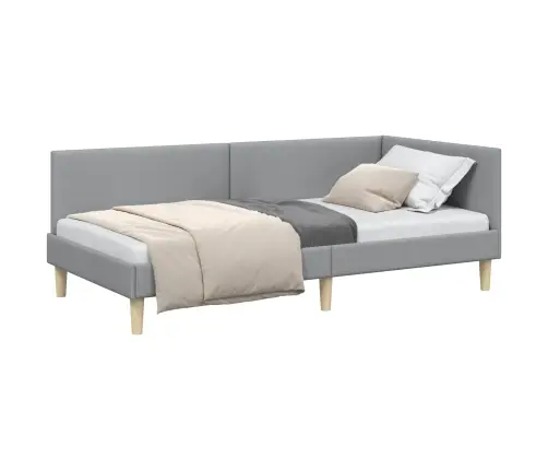 Stūra Gultas Rāmis Cits Gaiši Pelēka 100 X 200 Cm Vidaxl