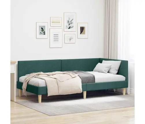 Kampinė Lovos Konstrukcija Tamsiai Žalia 100 Cm X 200 Cm