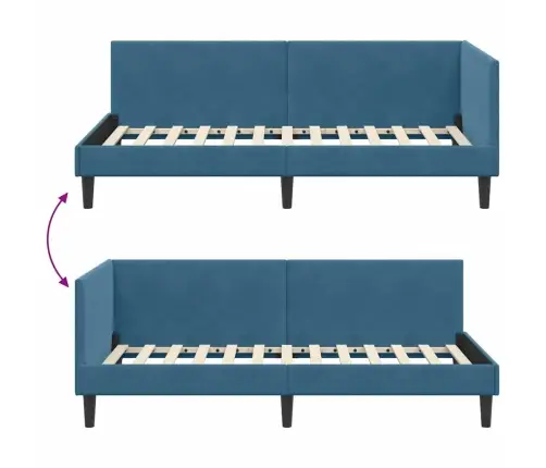 Nurgavoodi Raam Peaga Sinine 80 Cm X 200 Cm Polüester Ja Vineer