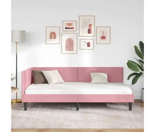 Kampinė Lovos Konstrukcija Su Galvūgalio Rožinė 80 Cm X 200 Cm