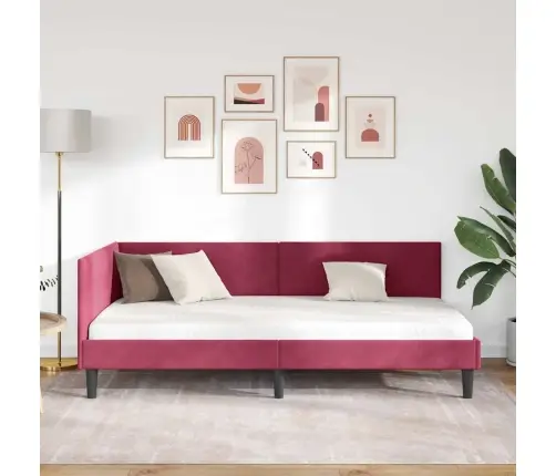Kampinė Lovos Konstrukcija Vyno Raudona 90 Cm X 190 Cm