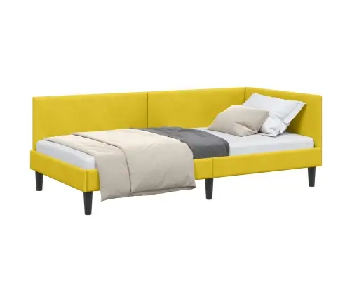 Kampinė Lovos Konstrukcija Su Galvūgalio Geltona 90 Cm X 190 Cm