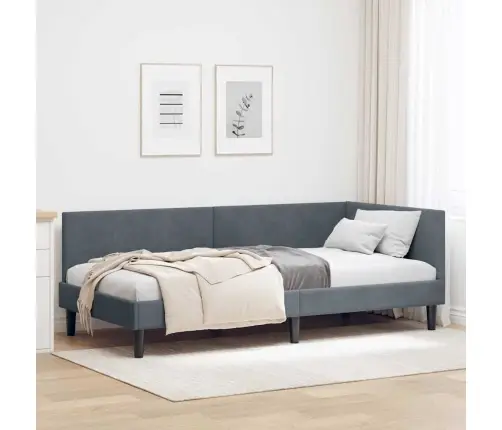 Kampinė Lovos Konstrukcija Tamsiai Pilka 90 X 200 Cm