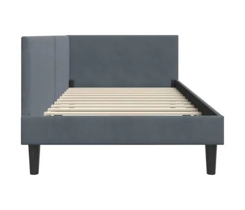 Kampinė Lovos Konstrukcija Tamsiai Pilka 90 X 200 Cm