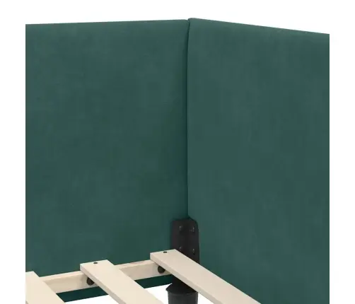 Stūra Gultas Rāmis Cits Ar Galvas Klāju Tumši Zaļa 100 X 200 Cm Vidaxl