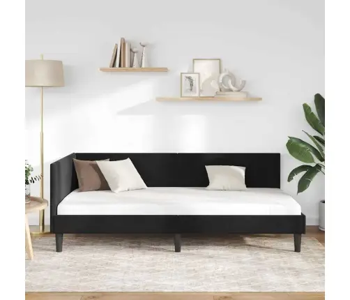 Kampinė Lovos Konstrukcija Juoda 100 Cm X 200 Cm Aksomas