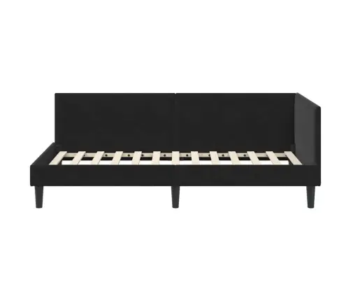 Kampinė Lovos Konstrukcija Juoda 100 Cm X 200 Cm Aksomas