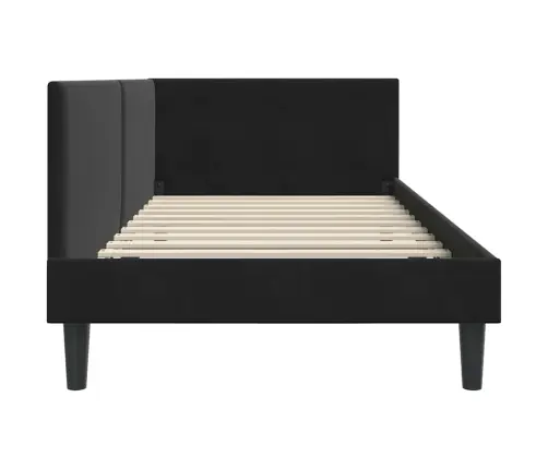 Kampinė Lovos Konstrukcija Juoda 100 Cm X 200 Cm Aksomas