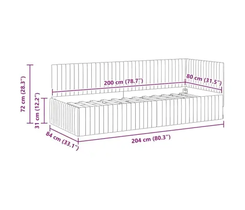 Stūra Gultas Rāmis Ar Galvas Klāju Tumši Zaļa 80 X 200 Cm Samts Vidaxl