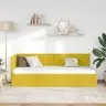 Stūra Gultas Rāmis Ar Galvas Klāju Dzeltena 80 X 200 Cm Samts Vidaxl