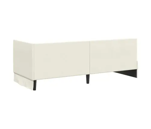 Stūra Gultas Rāmis Ar Galvas Klāju Krēmkrāsa 80 X 200 Cm Samts Vidaxl