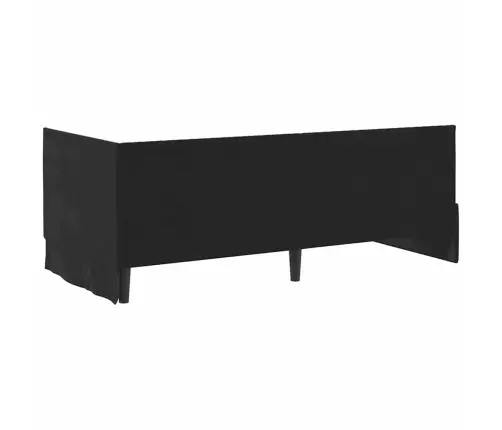 Stūra Gultas Rāmis Ar Galvas Klāju Melna 90 X 190 Cm Samts Vidaxl