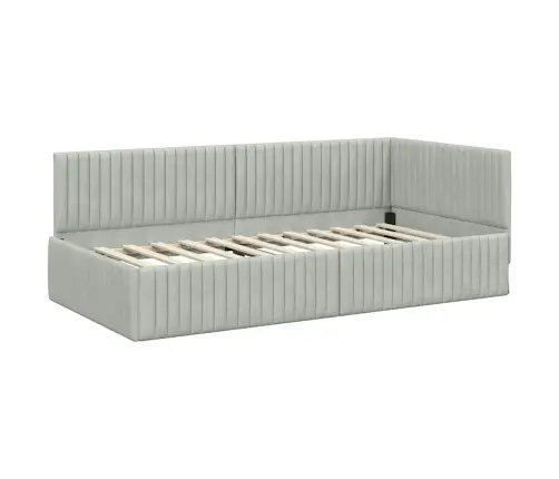 Stūra Gultas Rāmis Gaiši Pelēka 100 X 200 Cm Samts Vidaxl