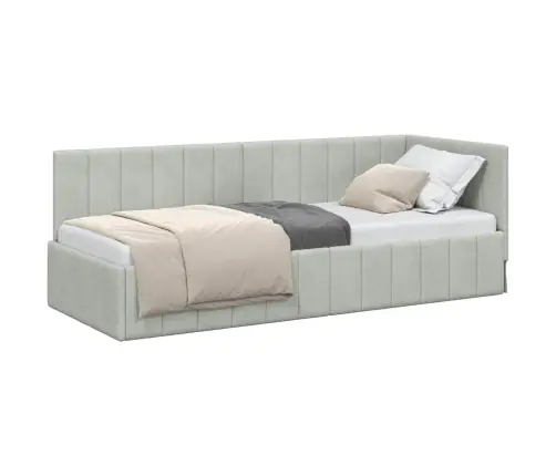 Stūra Gultas Rāmis Gaiši Pelēka 80 X 200 Cm Samts Vidaxl