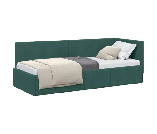 Kampinė Lovos Konstrukcija Tamsiai Žalia 80 Cm X 200 Cm Aksomas