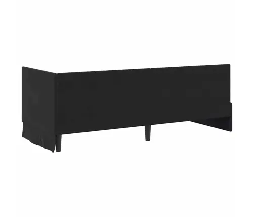 Stūra Gultas Rāmis Ar Galvas Klāju Melna 80 X 200 Cm Samts Vidaxl