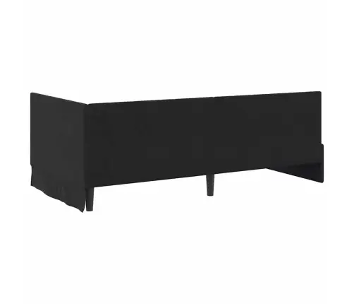 Stūra Gultas Rāmis Ar Galvas Klāju Melna 90 X 200 Cm Samts Vidaxl