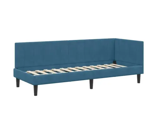 Kampinė Lovos Konstrukcija Mėlyna 80 Cm X 200 Cm Aksomas