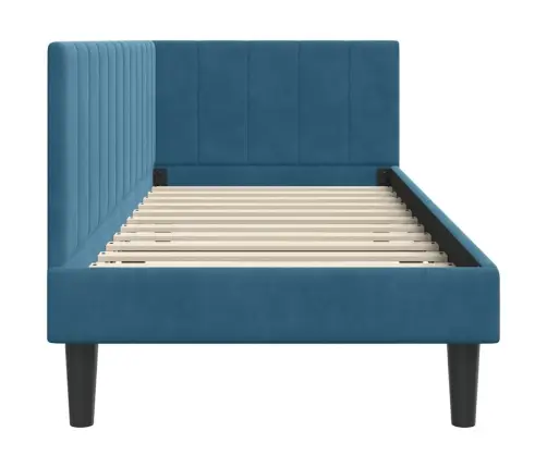 Kampinė Lovos Konstrukcija Mėlyna 80 Cm X 200 Cm Aksomas
