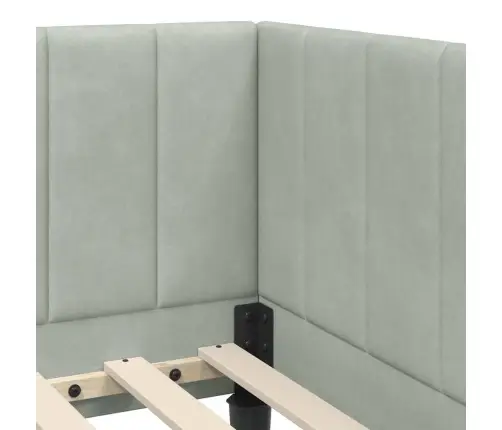 Stūra Gultas Rāmis Gaiši Pelēka 80 X 200 Cm Samts Vidaxl