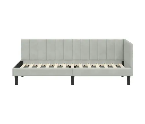 Stūra Gultas Rāmis Gaiši Pelēka 80 X 200 Cm Samts Vidaxl