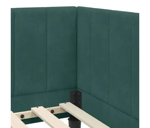 Kampinė Lovos Konstrukcija Tamsiai Žalia 80 Cm X 200 Cm Aksomas