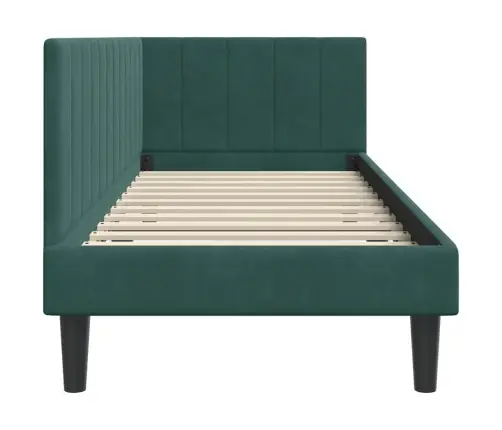 Kampinė Lovos Konstrukcija Tamsiai Žalia 80 Cm X 200 Cm Aksomas