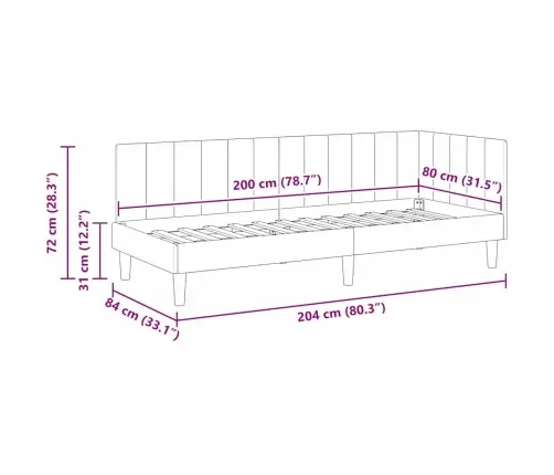 Kampinė Lovos Konstrukcija Tamsiai Žalia 80 Cm X 200 Cm Aksomas
