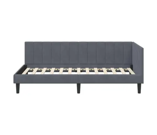 Stūra Gultas Rāmis Tumši Pelēka 100 X 200 Cm Samts Vidaxl