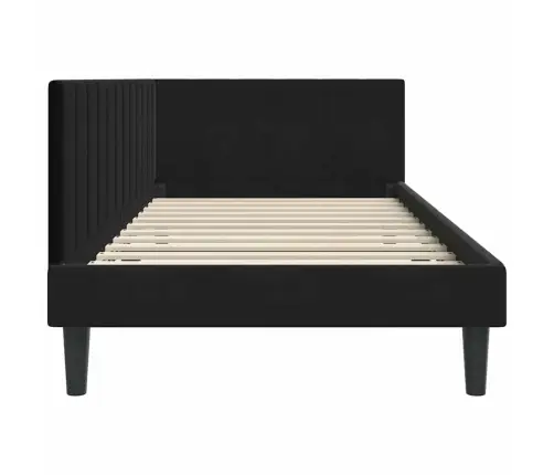 Kampinė Lovos Konstrukcija Juoda 100 Cm X 200 Cm Aksomas