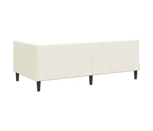 Kampinė Lovos Konstrukcija Kreminė 100 Cm X 200 Cm Aksomas