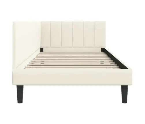 Kampinė Lovos Konstrukcija Kreminė 100 Cm X 200 Cm Aksomas