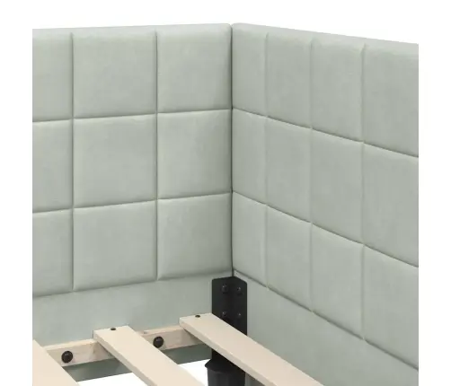 Stūra Gultas Rāmis Gaiši Pelēka 80 X 200 Cm Samts Vidaxl