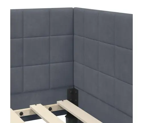 Stūra Gultas Rāmis Tumši Pelēka 80 X 200 Cm Samts Vidaxl