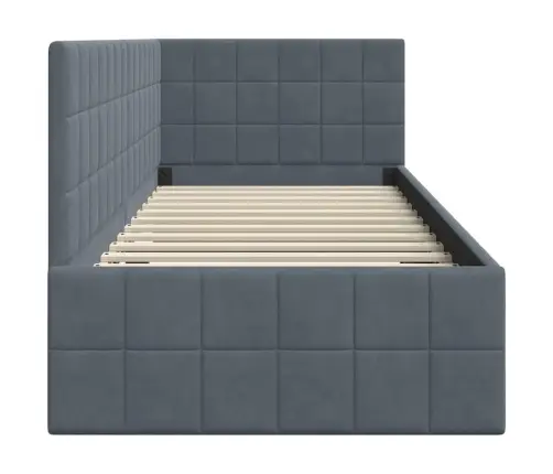 Stūra Gultas Rāmis Tumši Pelēka 80 X 200 Cm Samts Vidaxl