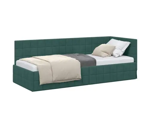 Kampinė Lovos Konstrukcija Tamsiai Žalia 80 Cm X 200 Cm Aksomas
