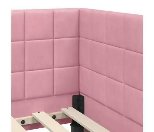 Kampinė Lovos Konstrukcija Rožinė 80 Cm X 200 Cm Aksomas
