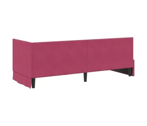 Stūra Gultas Rāmis Ar Galvas Klāju Vīnsarkans 80 X 200 Cm Samts Vidaxl