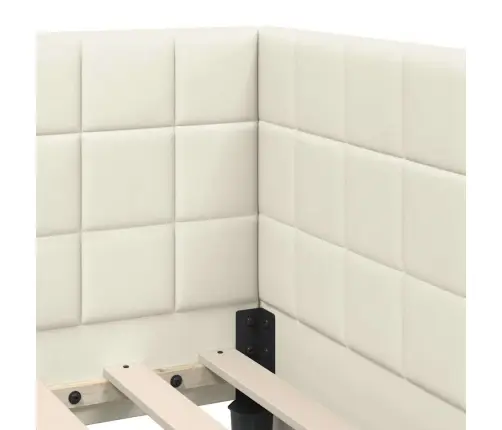 Stūra Gultas Rāmis Ar Galvas Klāju Krēmkrāsa 80 X 200 Cm Samts Vidaxl